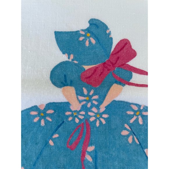 Vintage PIllowcase set Hand Painted blue Sun Bonnet Sue - Picture 6 of 12